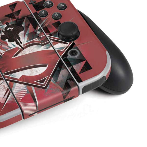 DC Comics Superman Red Pattern Nintendo Switch OLED (2021) Skin